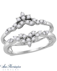 14k White Gold 1/3 ct tw Diamond Antique Style Ring Guard