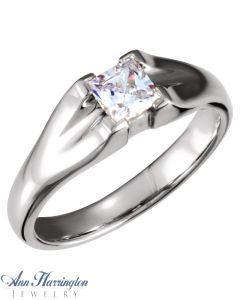 14k White or Yellow Gold 3.5x3.5 mm to 7x7 mm Princess or Square Cut Ring Setting, A20004