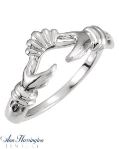 14k White, Yellow, Rose Gold or Platinum Claddagh Ring Enhancer