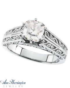 14k White or Yellow Gold Cathedral Engagement Ring Mounting, A21281