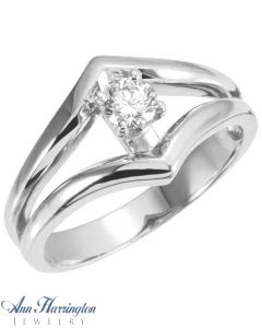 14k White or Yellow Gold Split Shank Engagement Ring Mounting