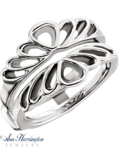 14k White, Yellow Gold or Platinum Petal Open Work Design Ring Guard, A0225