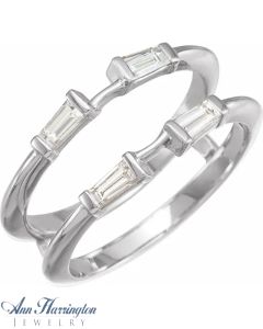 14k White Gold 1/2 ct tw Baguette Diamond Ring Guard