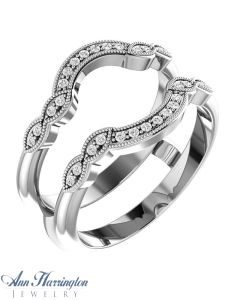14k White, Yellow, Rose Gold or Platinum 1/6 ct tw Diamond Antique Style Ring Guard