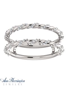 14k White Gold 1/4 ct tw Diamond Rope Design Ring Guard, Ring Guards, Ring Enhancers, A22763