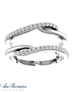 14k White Gold 1/4 ct tw Diamond Antique Style Ring Guard, A22764