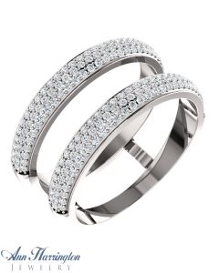 14k White, Yellow or Rose Gold 1/2 ct tw Pave Diamond Ring Guard