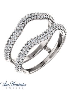 14k White, Yellow or Rose Gold 1/2 ct tw Pave Diamond Contour Ring Guard