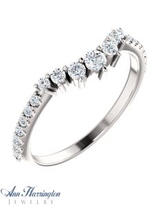 14k White, Yellow, Rose Gold or Platinum 1/3 ct tw Diamond Antique Style Contour Wedding Band