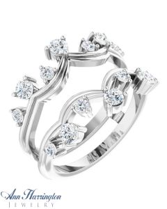 Details about   2.10 ct Black & White Diamond 14k White Gold Fn Enhancer Wedding Wrap Ring Guard 