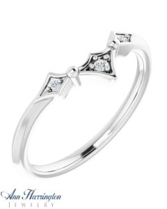 14k White, Yellow, Rose Gold or Platinum .025 ct tw Diamond Contour Wedding Band