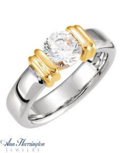 14k 2-Tone or White Gold 5.2, 5.8 and 6.5 mm Round Channel Ring Setting, A2552