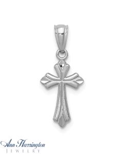 14k White Gold Cross Pendant