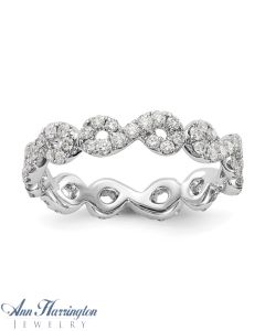 14k White, Yellow or Rose Gold .85 ct tw Diamond Infinity Eternity Band