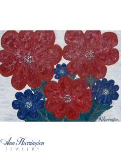 Original Signed 24x18 Flower Landscape Oil Painting on Stretched Canvas, A3