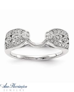 14k White Gold 1/4 ct tw Diamond Antique Style Ring Enhancer, 1335611