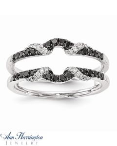 14k White Gold 1/3 ct tw Black & White Diamond Vintage Style Ring Guard, 1361411