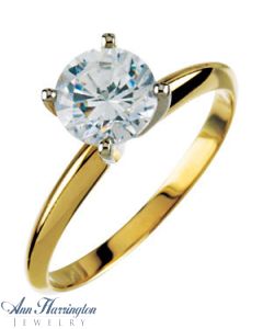 14k Yellow or White Gold 1/4 - 1/2 ct Diamond Solitaire Engagement Ring, A40401NE