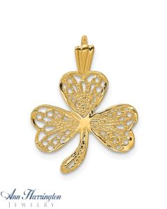 14k Filigree Shamrock Charm