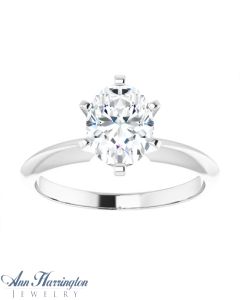 Platinum 6-Prong 6x4 6.5x4.5 7x5 7.5x5.5 7,7x5.7 8x6 9x7 10x8 11x9 12x10 Oval Engagement Solitaire Ring Setting