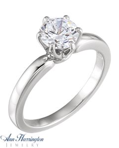 14k White or Yellow Gold 6-Prong Solstice Solitaire Ring 4.4-9.4 mm Round Setting