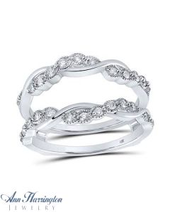 10k White, Yellow or Rose Gold 1/3 ct tw Diamond Antique Victorian Style Ring Guard