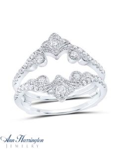 10k White, Yellow or Rose Gold 1/3 ct tw Diamond Antique Victorian Style Ring Guard
