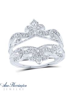 10k White, Yellow or Rose Gold 1/3 ct tw Diamond Antique Victorian Style Ring Guard