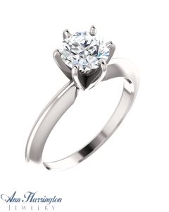 14k White, Yellow, Rose, or 2-Tone Gold Comfort Fit 6-Prong 4.1 to 8.6 mm (for .25 to 2 ct) Round Tiffany Ring Setting 