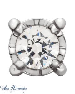 14k White Gold .06-1 ct 4-Prong Round Illusion Box Filigree Head, A72