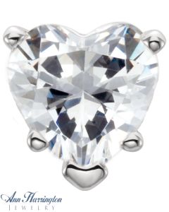 14k White, Yellow or Rose Gold 3.5x3.5 mm to 9x9 mm Heart Shape Peg Head