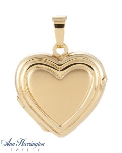 14k Yellow Gold Heart Locket Pendant