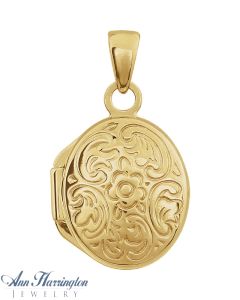 14k Yellow Gold Oval Locket