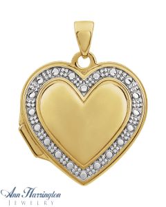 14k 2-Tone Gold Heart Locket Pendant