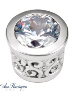 14k White or Yellow Gold 4 mm to 12 mm Round Scroll Design Bezel Head