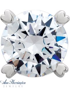 14k White or Yellow Gold Hearts On Top Round 4-Prong Peg Head, B2499