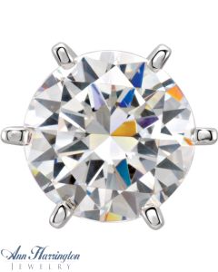 14k White Gold Round 6-Prong Peg Head, B664