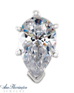 14K WHITE GOLD PEAR 6-PRONG V-END PEG HEAD