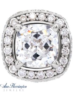 14k White Gold 5x5 to 10x10 mm Cushion Diamond Accent Halo Peg Head
