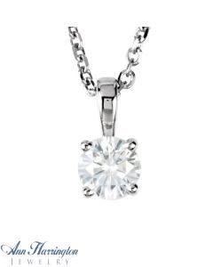 14k White Gold 1/4 ct Diamond Solitaire Necklace