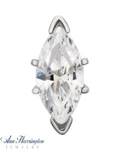 14kt White Gold .20 ct to 4 ct Marquise 6-Prong V-End Peg Head Setting, B83
