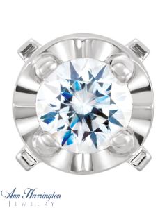 14k White Gold .01-.54 ct 4-Prong Round Illusion Plate Peg Head