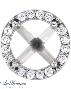14k White Gold 1/4 ct to 2 ct (4.1 to 8.2 mm) Round Diamond Accent Halo Peg Head