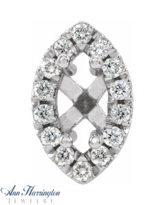 14k White, Yellow or Rose Gold 6x3 to 12x6 mm Marquise Diamond Accent French-Set Halo Peg Head (Default)