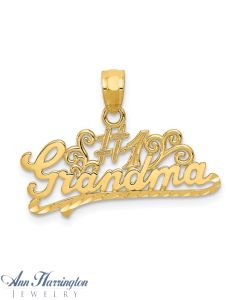 14k Yellow Gold #1 Grandma Pendant