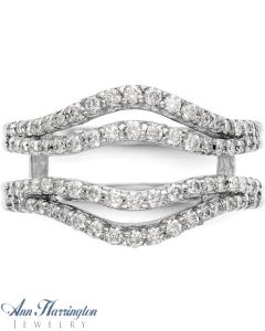 14k White Gold 5/8 ct tw Lab Grown Diamond Antique Style Ring Guard