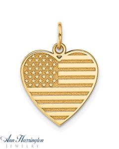 14k Flag Heart Charm
