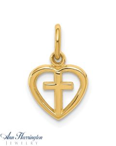 14k White or Yellow Gold 8x8 mm Heart Charm , 109