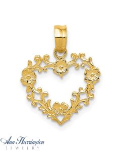 14k White or Yellow Gold 8x8 mm Heart Charm , 109