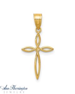 14k White or Yellow Gold 11.5x18.5 mm Cross Pendant, 2117